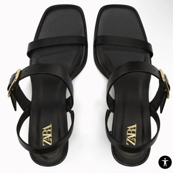 Elegant Black Heeled Sandals - Picture 2 of 9